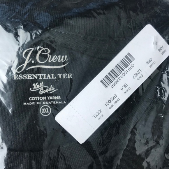 J.CREW Essential Tee Crewneck Short Sleeve Black T-Shirt Jersey Cotton - Picture 5 of 5